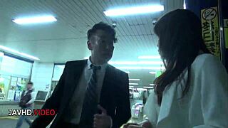 japanese office babe shiona's lips tease cock before begging deeper