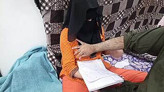 did her teacher stuff that pakistani hijab pussy deep?