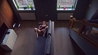 roommate busts me fingering wet pussy in dorm 😏 i keep going while he stares 👀