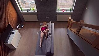 roommate busts me fingering wet pussy in dorm 😏 i keep going while he stares 👀