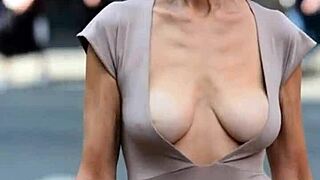busty milfs bounce massive natural tits braless outdoors public compilation seven