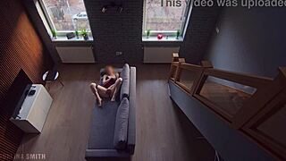 roommate busts me fingering wet pussy in dorm 😏 i keep going while he stares 👀