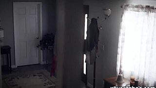 jealous wife krissy lynn spies hot babysitter chloe temple flirting with husband ryan driller