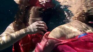 imagine lilia mihalkova natalia kupalka licking shaved pussies underwater