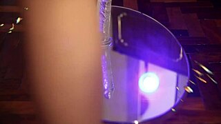 stepsister tears tan pantyhose masturbates hairy pussy with giant dildo in mirror then rides cock to orgasm