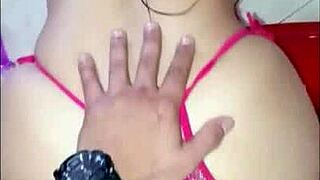 redhead pawg in pink thong gets caught bent over in jacuzzi handled raw pov