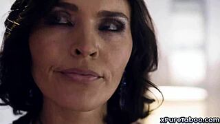 jealous wife krissy lynn spies hot babysitter chloe temple flirting with husband ryan driller