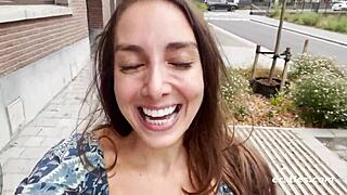 Exhibitionist Ana Fingers Clit In Public Nude!