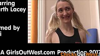 buttplugged skinny aussie teases her hairy hole backstage with toys