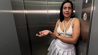 latina milf neighbor kylei ellish takes sr matamorros bbc raw in office elevator begging for creampie
