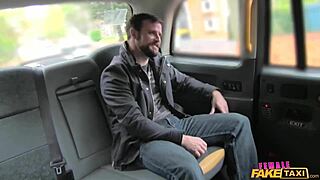 rebecca more's massive tits bounce in sloppy pov blowjob rough pussy fuck with marine in fake taxi classic