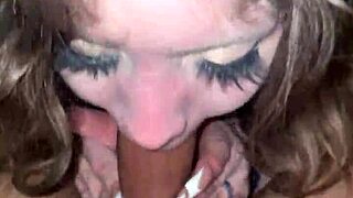 cute big ass black babe next door spits and swallows little guy's huge load whole