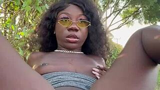 Lola Black, fingering that pussy outdoors got you dripping for more?