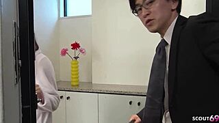 Petite japanese teen 18+ vibes tight pussy first time to orgasm in car with old guy