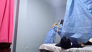 amateur peruvian nurse starts treatment but ends with my cock deep in her shaved wet pussy