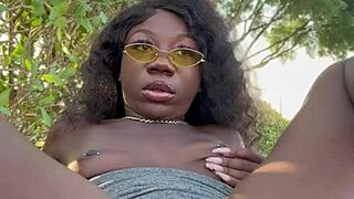Lola Black, fingering that pussy outdoors got you dripping for more?
