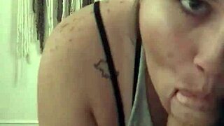 ebony babe deepthroats big black cock until massive facial covers her face