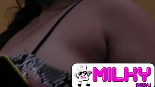 that peruvian street busty babe's condom held during her sexy gaping orgasm ride