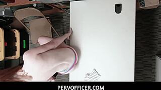 pervofficer guy that old security dude just pounds lovely redhead katy kiss pussy right in his office pov