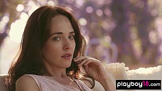 😍 wow this lovely brunette german teen bianka helen strips outdoors showing sweet pussy and big tits