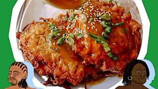 young chinese girl wrestles in the hood with food play twists