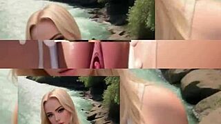 Erotic nude scenes build to intense synthetic sex climax