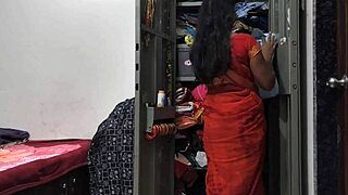 maid cleaning kitchen cabinet when owner grabs her big tits and fucks her rough on ranch counter...