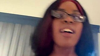 My amateur ebony casting: petite amyra flashes tight pussy for interracial facial cumshot