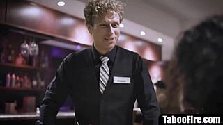 Damn, that slutty wife just fucked the waiter and now she's banging hubby like nothing happened