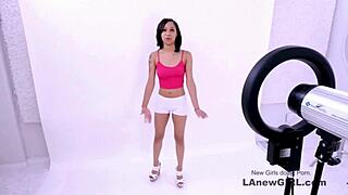 Whoa! Tiny Brunette Model's Tight Pussy Gets Pounded Hard During Wild Casting Couch Audition!