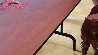 Goddess stomps slave's huge cock until cum explodes under her bare feet