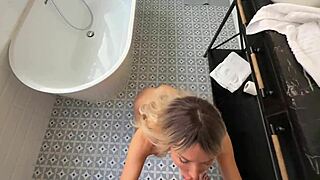 I caught the blonde masturbating in secret she had no idea