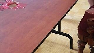 Goddess stomps slave's huge cock until cum explodes under her bare feet