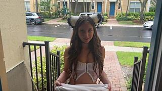 Macy Meadows Squirting as Teen Trick-or-Treater in Household Fantasy with Scott Stark