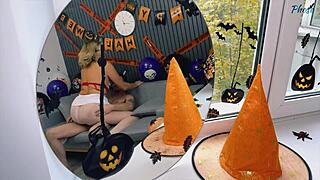 Heart racing as mature nurse cougar gets fucked hard at Halloween party