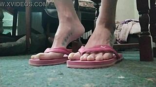 exotic curvy fat babe shows off huge talons. long nails toes in flip flops sexy