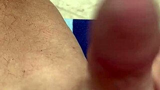 Nakedman15 strokes throbbing cock in intense close-up exhibitionist frenzy.