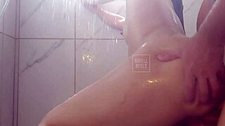 Submissive tattooed princess begs for kinky bath pounding!