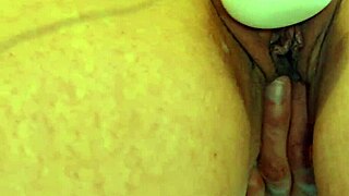 german milf massages her huge pierced pussy lips solo