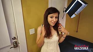 petite brunette coed katie walls deepthroats big cock doggystyle fucked swallows cum 😘🍆💦