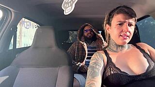 Uber driver grabs suspicious passenger and ends up spreading wet pussy on his cock right in the car