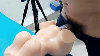 Hey, check out this young guy stroking with his toy again