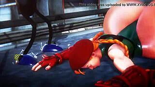 street fighter cammy's ass expands with air fight boobs bounce