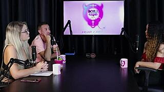 Charllottye sheer red starts soft with lingerie but swings wild in group bdsm with brazilian blondes