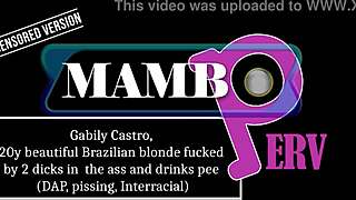 gabily castro's ass takes two dicks in dap anal fury?
