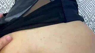 Brazilian dude barebacks curly girl's tight pink asshole till creampie.