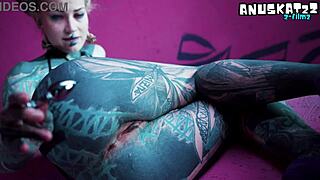 whoa tattoo goth slut fists gaping asshole solo anal 😩🍑