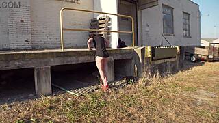 i can't believe i'm walking docks completely bottomless showing off