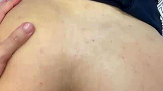 Brazilian dude barebacks curly girl's tight pink asshole till creampie.