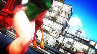 street fighter cammy's ass expands with air fight boobs bounce